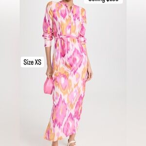 Banjanan Vibrant Pink and Orange Long Sleeve Dress